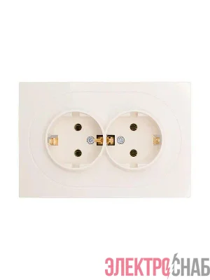 Розетка 2-м СП OSEN с заземл. ПБТ механизм сл. кость LEZARD 743-9000-127B