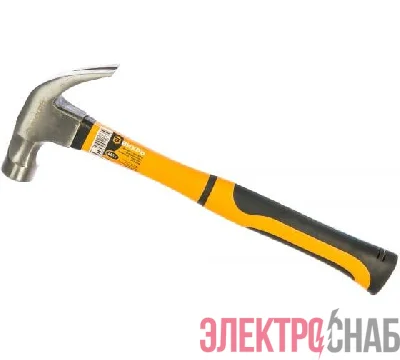 Молоток - гвоздодер 450г фиберглассовая двухкомпонентная ручка с магнитом Вихрь 73/6/8/8