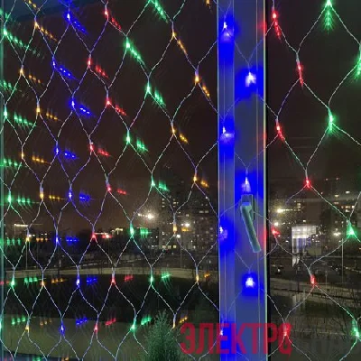 Гирлянда светодиодная "Сеть" 1.8мх1.5м мультирежим 220В IP20 мультиколор ЭРА Б0041901
