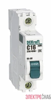 Выключатель автоматический модульный 1п C 16А 4.5кА ВА-101 DEKraft 11054DEK