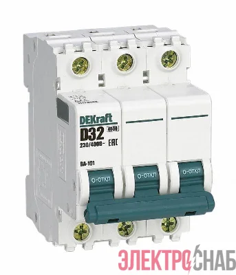 Выключатель автоматический модульный 3п D 32А 4.5кА ВА-101 SchE 11129DEK