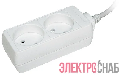 Удлинитель 2х1.5м без заземл. 10А IP20 У2 2P 250В 2х0.75 IEK WYP10-06-02-01-N