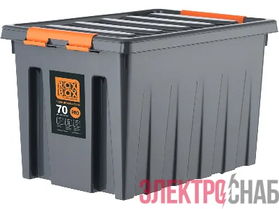 Ящик 589х396х355 мм с крышкой и клипсами, на роликах, PRO,  антрацит Rox Box PRO 70Д Rox Box PRO 70Д