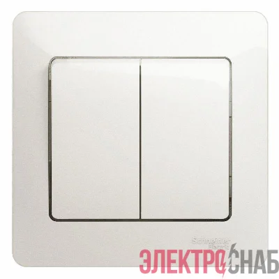 Выключатель 2-кл. СП Glossa сх.5 10А IP20 10AX в сборе перламутр SchE GSL000652