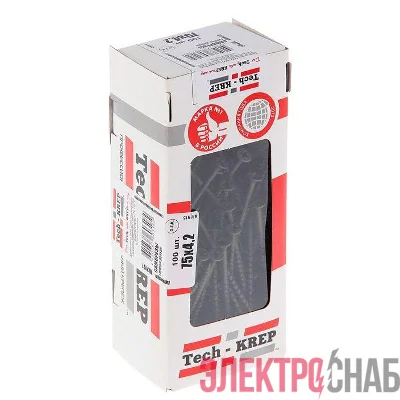 Саморез 4.2х75 гипсокартон-дерево (уп.100шт) коробка Tech-Krep 102127