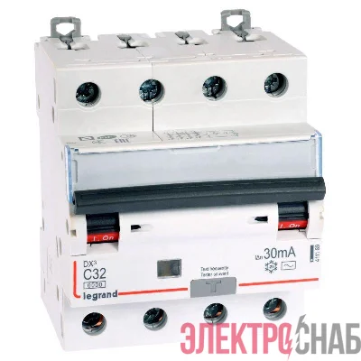 Выключатель автоматический дифференциального тока 4п C 32А 30мА тип AC 10кА DX3 4мод. Leg 411189