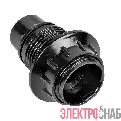 Патрон карболитовый с кольцом E14 черн. EKF LHC-E14-r-s