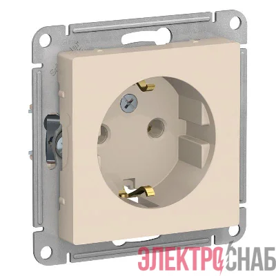 Розетка 1-м СП AtlasDesign 16А IP20 с заземл. механизм беж. SE ATN000243