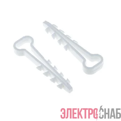 Дюбель-хомут d5-8мм для плоского кабеля нейлон бел. (уп.100шт) PROxima EKF plc-nccf-5x8w