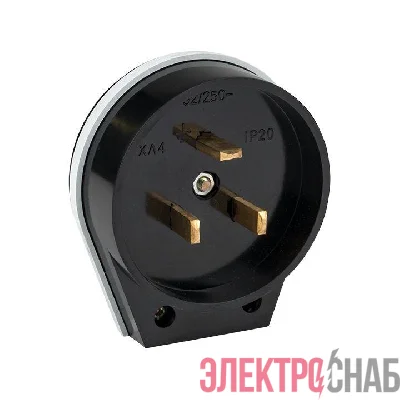 Вилка для разъема РШ-ВШ 32А 2P+PE 250В карболит. черн. EKF AS-250-B-02