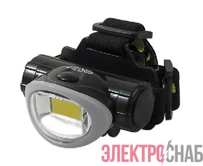 Фонарь налобный H5-L3W-gy COB 3Вт 7500К 3 режима работы: 100проц./50проц./мигающий IP44 3хAAA (не в компл.) (блист.) ФАZА 5027503