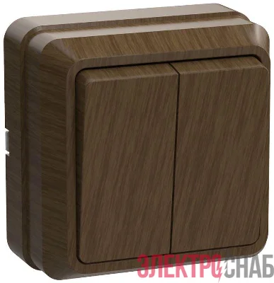 Выключатель 2-кл. ОП Октава 10А IP20 ВС20-2-0-ОД дуб GENERICA EVO20-K04-10-DC