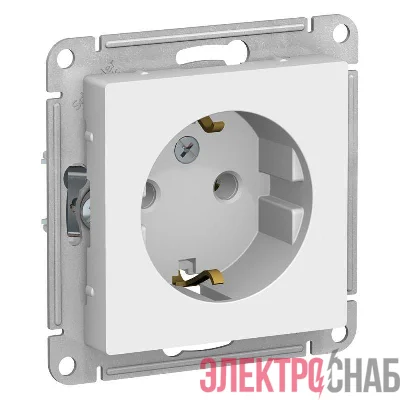 Розетка 1-м СП AtlasDesign 16А IP20 с заземл. механизм бел. SE ATN000143