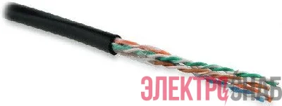 Кабель витая пара U/UTP кат.5E 4х2х24AWG solid PE Outdoor UUTP4-C5E-S24-OUT-PE-BK-500 черн. (м) Hyperline 49118