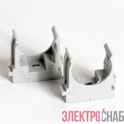 Держатель для труб (клипса) d25мм для монтажн. пистолета сер. (уп.100шт) TOKOV ELECTRIC TKE-LC-25-ZP-C06/100