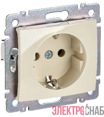 Розетка 1-м СП Valena 16А IP21 2P+E с заземл. защ. шторки немецк. стандарт механизм сл. кость (DIY-упак.) IEK 695613