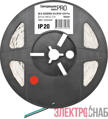Лента светодиодная 71 437 NLS-3528R60-4.8-IP20-12В-Pro R5 4.8Вт/м (уп.5м) Navigator 71437