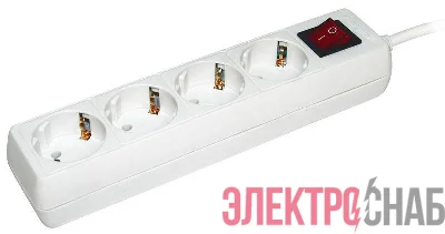 Удлинитель 4х3м с заземл. 16А IP20 У04К 2P+PE 250В ПВС 3х1 с выкл. IEK WYP10-16-04-03-ZK-N