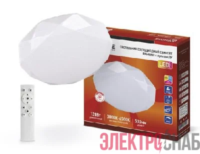 Светильник светодиодный COMFORT DIAMOND 120Вт 230В 3000-6500К 9600лм 500х80мм с пультом ДУ IN HOME 4690612035055