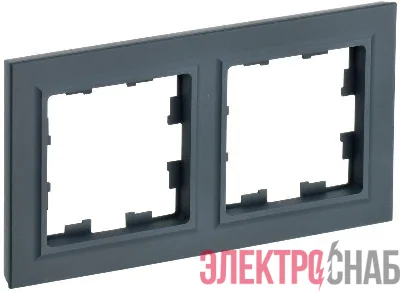 Рамка 2-м BRITE РУ-2-БрГ графит IEK BR-M22-K53
