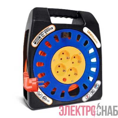 Удлинитель в закрыт. корпусе 4х20м 16А IP20 У16-012 ПВС 3х1.5 термозащита защ. шторки UNIVersal 9633881