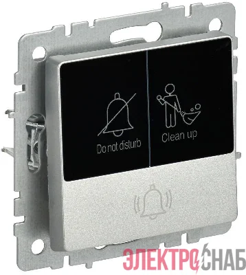 Кнопка звонка BRITE 10А ВС10-1-9-БрА для отелей с индик. механизм алюм. IEK BR-V14-2-10-K47