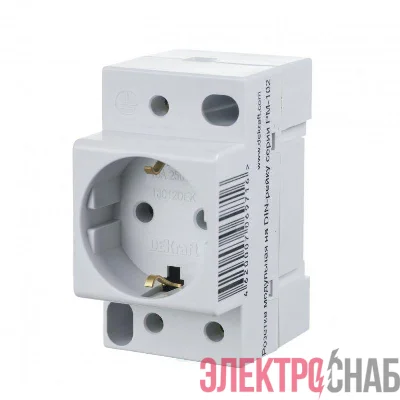 Розетка модульная РМ-102 16А 220В 2P+PEN на DIN-рейку DEKraft 18012DEK