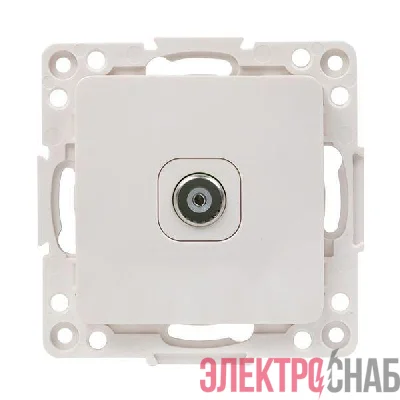 Розетка телевизионная проходная TV 1-м Стокгольм 75Ом 5-862МГц механизм бел. PROxima EKF EYA00-127-10