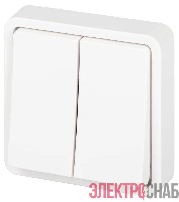 Выключатель Эксперт 11-1524-01 двойн. IP55 10АХ-250В СУ бел. Эра Б0063271