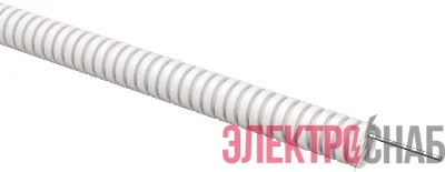 Труба гофрированная ПВХ d16мм с протяжкой бел. (уп.100м) ELASTA IEK ET-TG21-121-016-100-K01