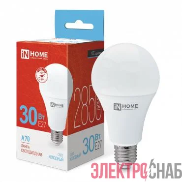 Лампа светодиодная LED-A70-VC 30Вт грушевидная 6500К холод. бел. E27 2850лм 230В IN HOME 4690612024165