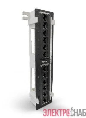 Патч-панель настенная кат.5E 12 портов RJ45 (8P8C) PPW-12-8P8C-C5e с подставкой Hyperline 15379