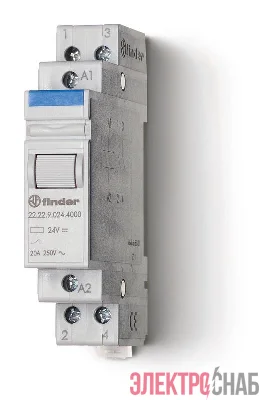 Контактор модульный 2NO 20А AgSnO2 230В AC 17.5мм IP20 FINDER 222282304000