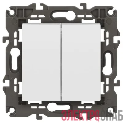 Выключатель 2-кл. Elegance 14-1104-01М 250В 10АХ матов. бел. Эра Б0065797