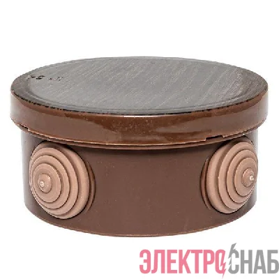 Коробка распаячная КМР-040-039 с крышкой 85х40 4 мембранных ввода IP54 темн. дерево PROxima EKF plc-kmr-040-039-t