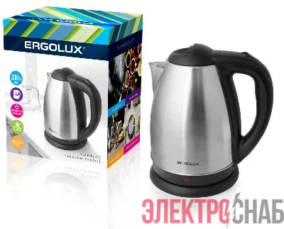 Чайник ELX-KS01-C72 1.8л 1500-2300Вт 160-250В нерж. сталь матов. черн. Ergolux 13120