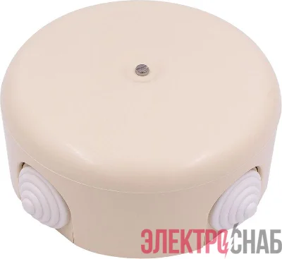 Коробка распределительная 110мм (4 кабельных ввода в комплекте) пластик песочн. зол. Bironi B1-522-24-K