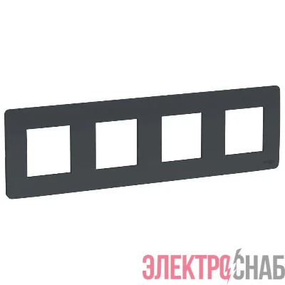 Рамка 4-м UNICA STUDIO антрацит SchE NU200854