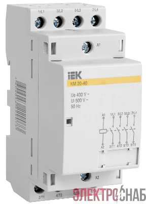 Контактор модульный КМ25-40 25А/4п 4НО 230В AC/DC ИЭК MKK20-25-40