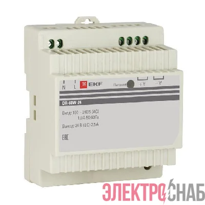 Блок питания 24В DR-60W-24 EKF dr-60w-24