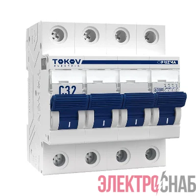Выключатель автоматический модульный 4п C 32А 6кА PRIZMA TOKOV Electric TKE-PZ60-MCBI-4-32-C