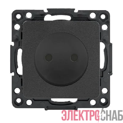 Розетка 1-м СП Стокгольм 10А IP20 без заземл. защ. шторки механизм черн. PROxima EKF EZR10-022-10