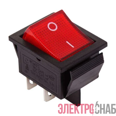 Выключатель клавишный 250В 20А (4с) ON-OFF красн. с подсветкой (RWB-502 SC-767 IRS-201-1) Rexant 36-2340