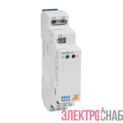 Реле контроля фаз OptiRel D PHS-3-1M-03-PP-2 чередования обрыва фаз 3Ф 2СО КЭАЗ 331997