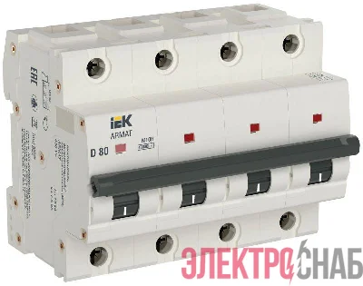 Выключатель автоматический модульный 4п D 80А M10H ARMAT IEK AR-M10H-4-D080