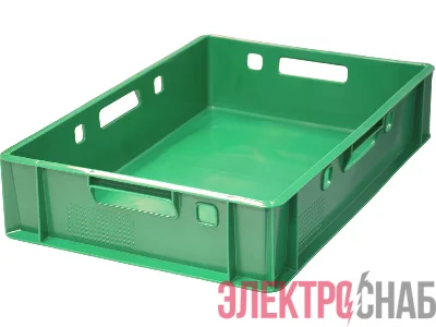 Ящик мясной Е1 сплошной 600х400х120 зеленый 205 205