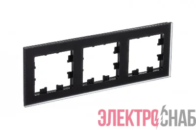Рамка 3-м AtlasDesign Nature матов. стекло черн. SE ATN331003