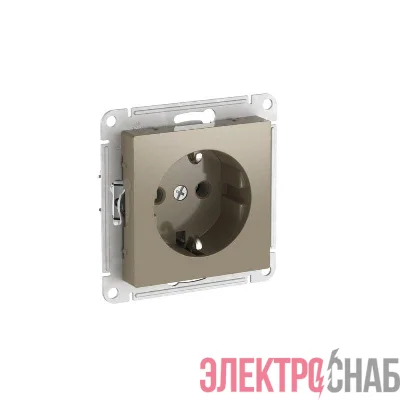 Розетка AtlasDesign 16А с заземл. быстрозажим. клем. механизм шампань SE ATN000543S