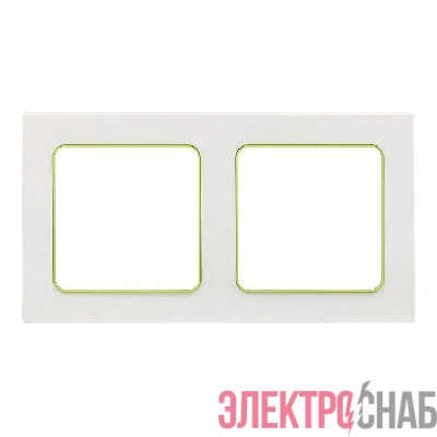 Рамка 2-м Стокгольм бел. с линией цвета зел. PROxima EKF EXM-G-303-20