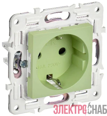 Розетка SKANDY 16А с заземл. защ. шторки безвинт. крепл. SK-R06G мятный IEK SK-R14-16-1-K06